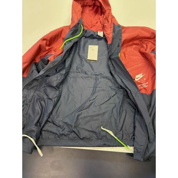 NWT Nike Air Woven Lined Jacket Full-Zip Hooded Colorblock Red/Navy Mens Sz XL - Picture 14 of 14